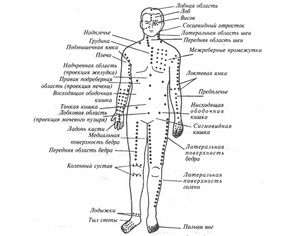 Основные точки для массажа шиацу