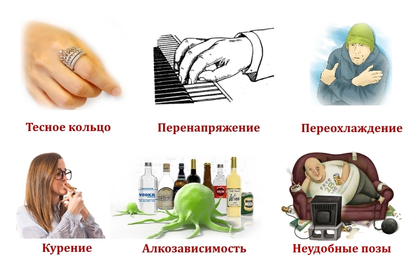 Бытовые причины онемения пальцев рук