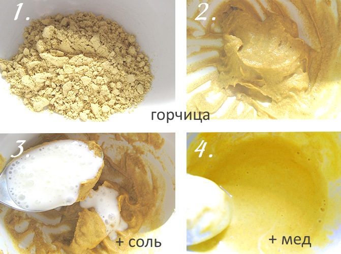 Смесь из горчицы с медом и солью