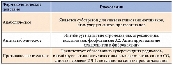 Действие глюкозамина