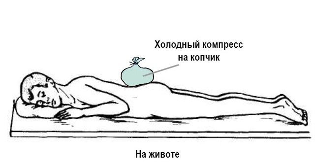 Положение лежа на животе