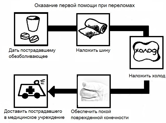 Первая помощь при переломе большого пальца