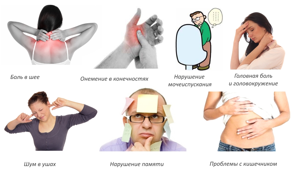 Признаки обострения шейного остеохондроза