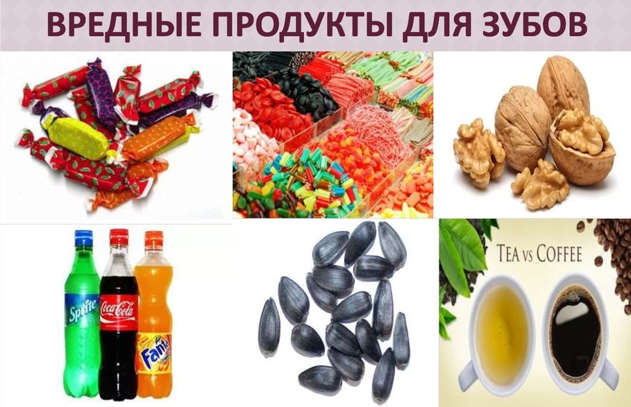 Продукты вредные для зубов