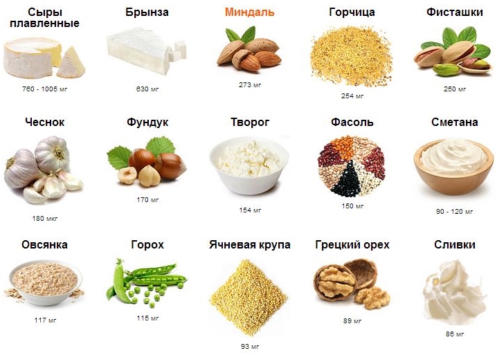 Продукты богатые кальцием при остеопорозе
