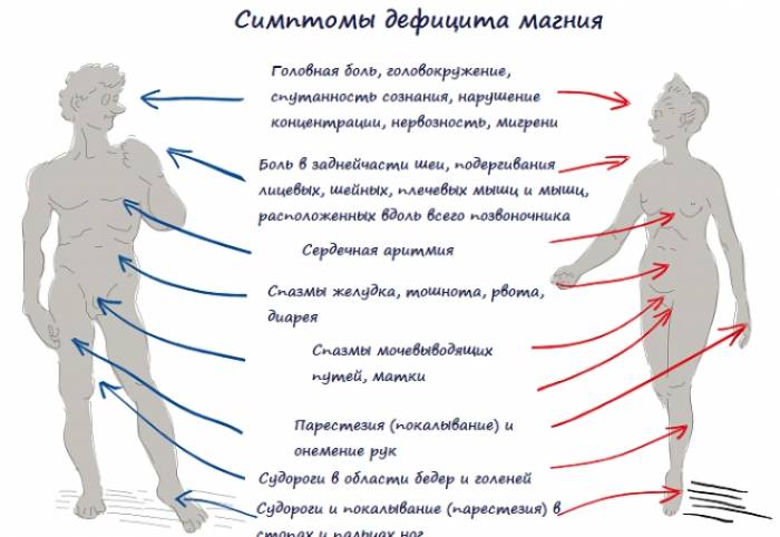 Симптомы дефицита магния