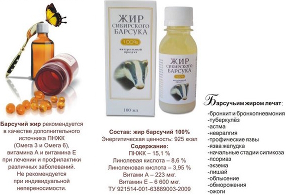 Состав и польза барсучьего жира