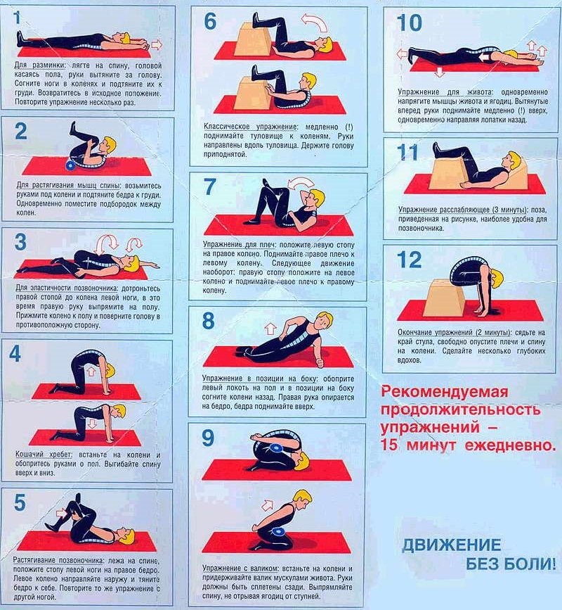 Лечебная гимнастика при хондрозе 